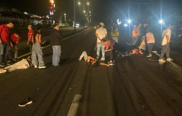 Seis personas fueron arrolladas por un conductor borracho en Mirolindo 