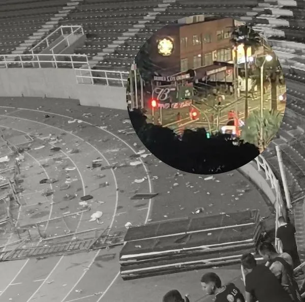 Saqueos afuera del estadio Pascual Guerrero.