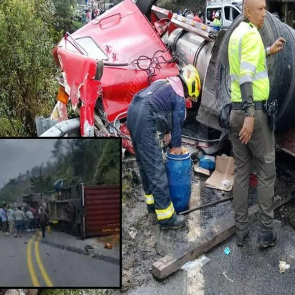 Accidente tractomula en el sur de Antioquia: una persona herida y cierres viales