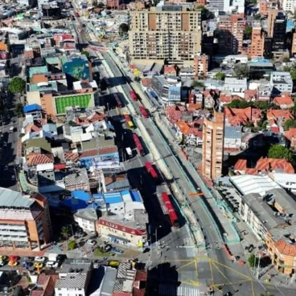 Imagen aérea de la Avenida Caracas en Bogotá.