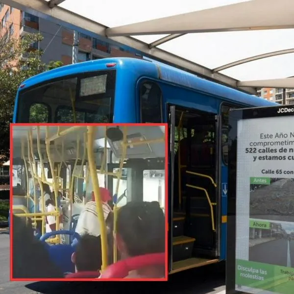 Encapuchado robó extintor de bus del SITP por disturbios en la Nacional