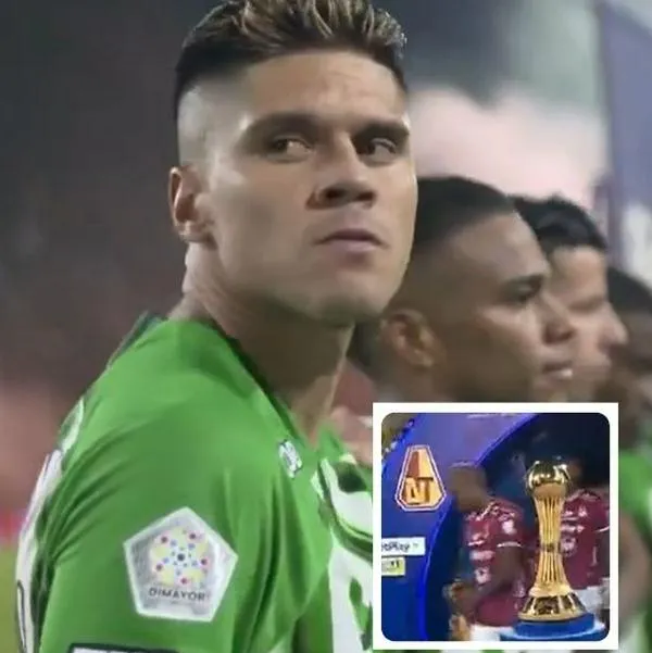 Foto de Sebastián Guzmán y salida de equipos, en nota de que en final Tolima vs. Nacional causó problema en Win Sports por salida en el estadio