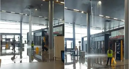 Lluvia dañó techo del aeropuerto El Dorado y provocó inundación: video