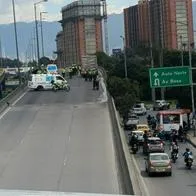 Sobre este puente murió un motociclista en la autopista Sur de Bogotá