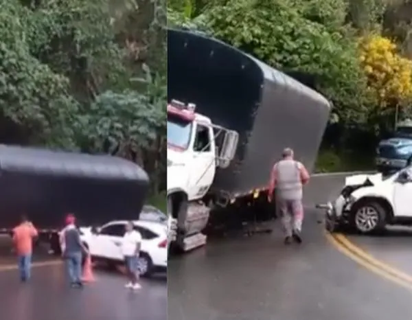 Se registró aparatoso choque en la vía Cajamarca-Ibagué en la mañana de este 25 de diciembre 