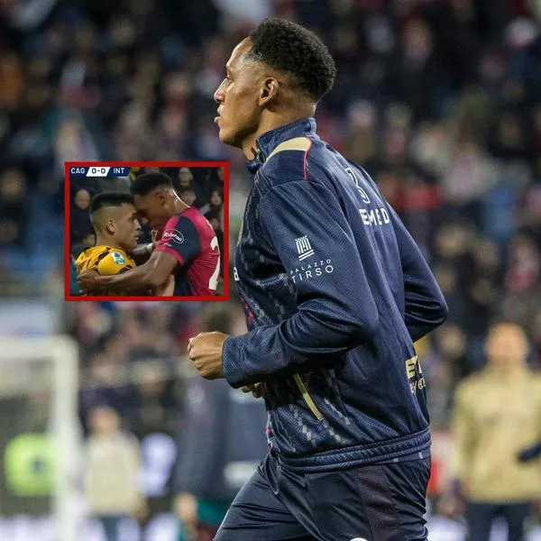 Yerry Mina peleó con Lautaro Martínez.