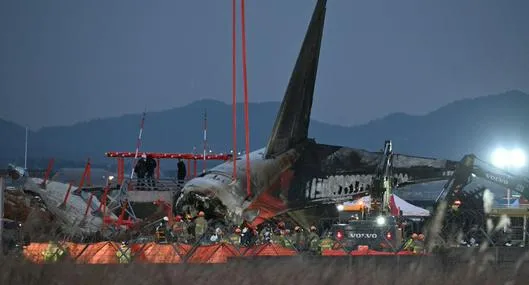 Accidente del avión en Corea, que tuvo fallos en el tren de aterrizaje.