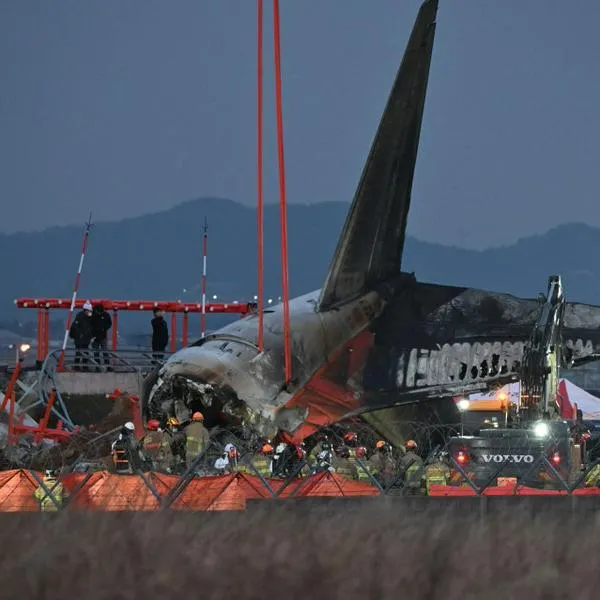 Accidente del avión en Corea, que tuvo fallos en el tren de aterrizaje.