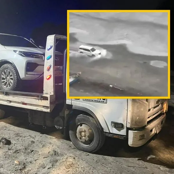 Captura de video de vehículo que condujeron en playa de Santa Marta.