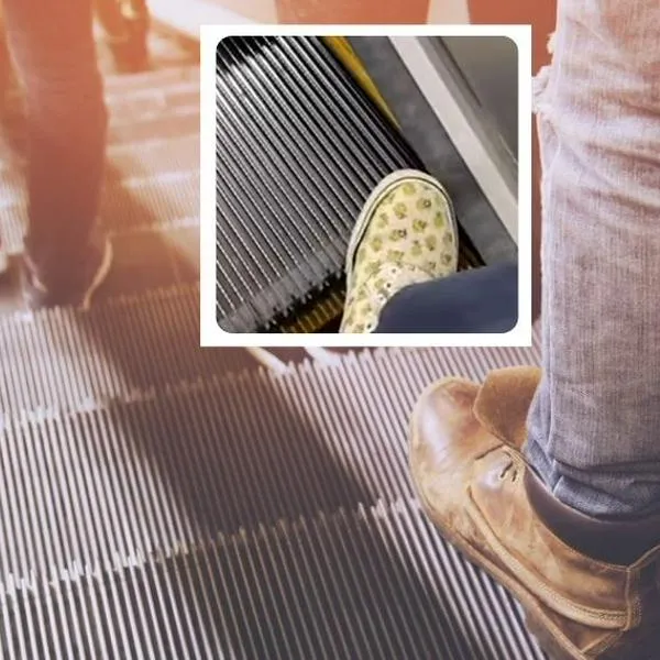 Fotos de escaleras eléctricas, en nota de para qué sirven los cepillos de las escaleras mecánicas, que muchos utilizan mal