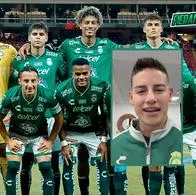 Plantilla 2024 del Club León junto con James Rodríguez, nuevo jugador del equipo mexicano.