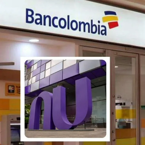 Fotos de Bancolombia y Nu, en nota de qué pasa si se deja en cero la cuenta de ahorro Bancolombia, Nubank y más bancos