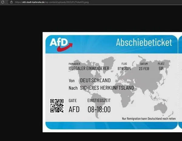 Polémica por un folleto de propaganda con forma de ‘pasaje de deportación’ distribuido por la AfD