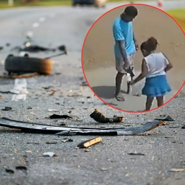 Padre e hija se salvaron de morir al recoger una moneda en la calle; carro apareció de la nada