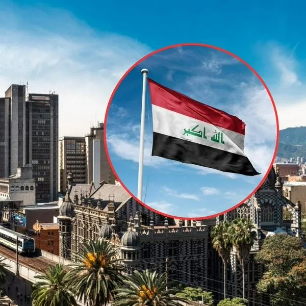 Imagen de referencia de Medellín, Colombia y bandera de Irak.
