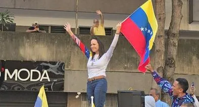 María Corina Machado y su llamado en Venezuela. 