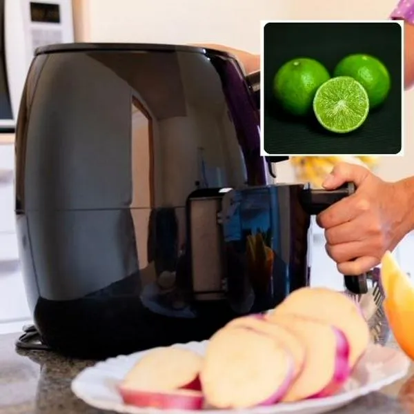 Foto de air fryer y limones, en nota de cómo limpiar la freidora de aire con limón: así puede quitar el mal olor simple