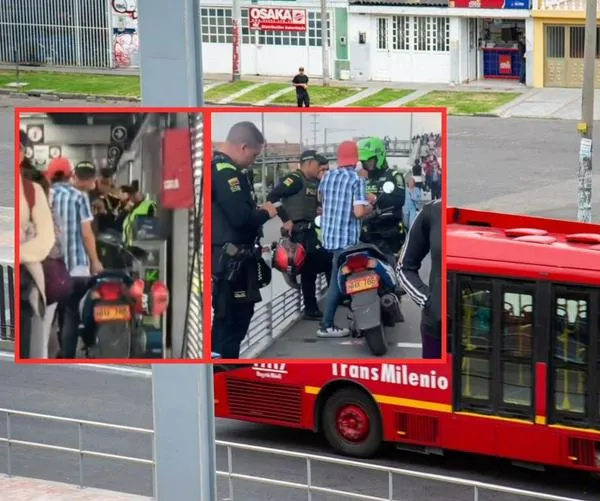 Hombre intentó subirse con su moto a Transmilenio: video y multa