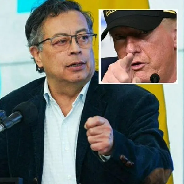 Fotos de Gustavo Petro y Donald Trump, en nota de qué se reveló del vuelo en pelea de Trump y Petro, con video que sería del avión
