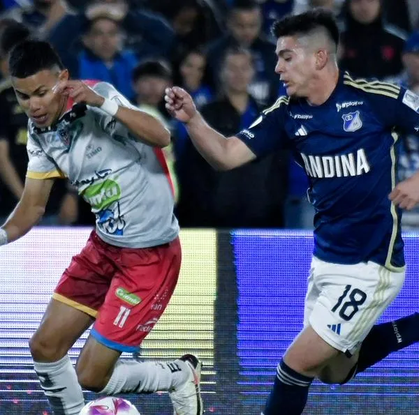 Nicolás Rodríguez en partido de Fortaleza vs. Millonarios. El jugador está a la espera de su visa para ir a Estados Unidos y jugar en la MLS