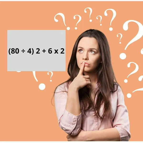 ¿Cuánto es (80 ÷ 4) 2 + 6 x 2? Un reto que pocos se atreven hacerlo