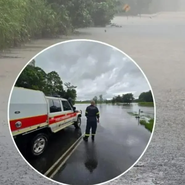 Inundaciones en Australia: autoridades reportan un muerto y cocodrilos en crecientes. Tomado de @QldFireDept / Montaje: Noticias Caracol