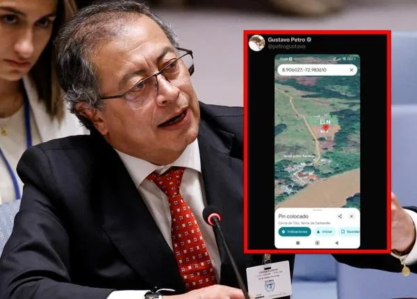 Publicación de Petro sobre supuesto campamento del ELN en El Catatumbo.
