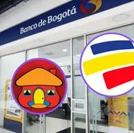 Banco de Bogotá, Davivienda y Bancolombia.