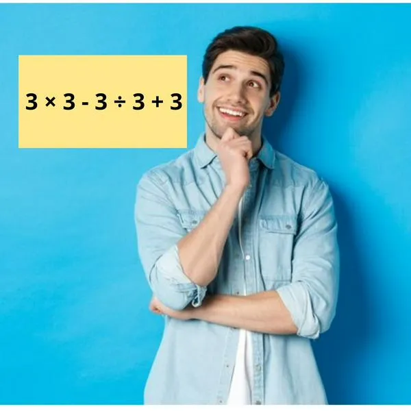 ¿Cuánto es 3 × 3 - 3 ÷ 3 + 3? Reto para que ponga a prueba su lógica