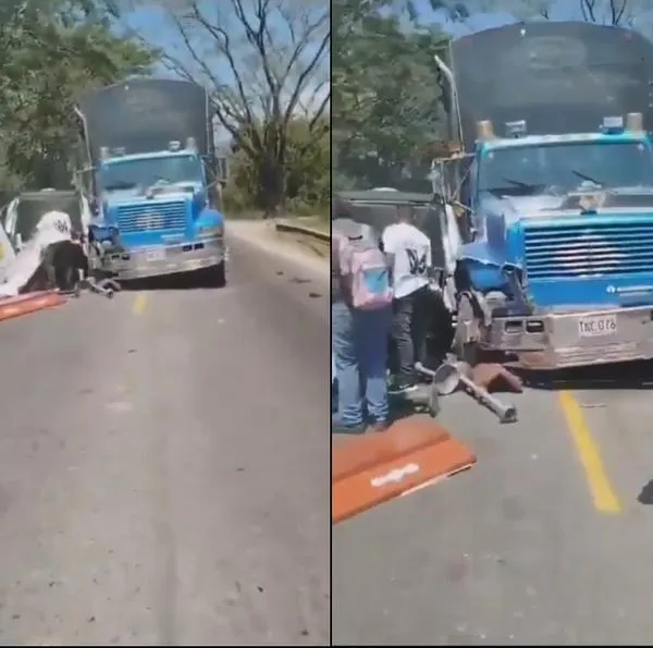 Accidente en Magdalena: camión se estrelló con carro fúnebre y muerto salió volando