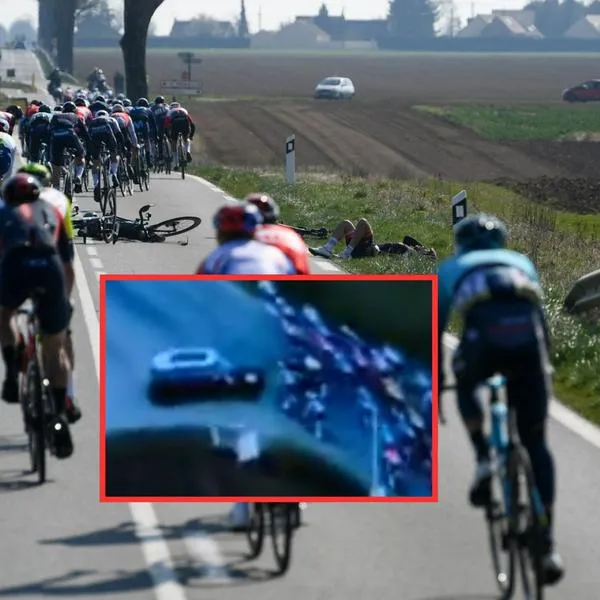 Accidente en carrera de ciclismo.