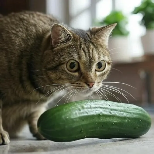 Por qué los gatos temen a los pepinos