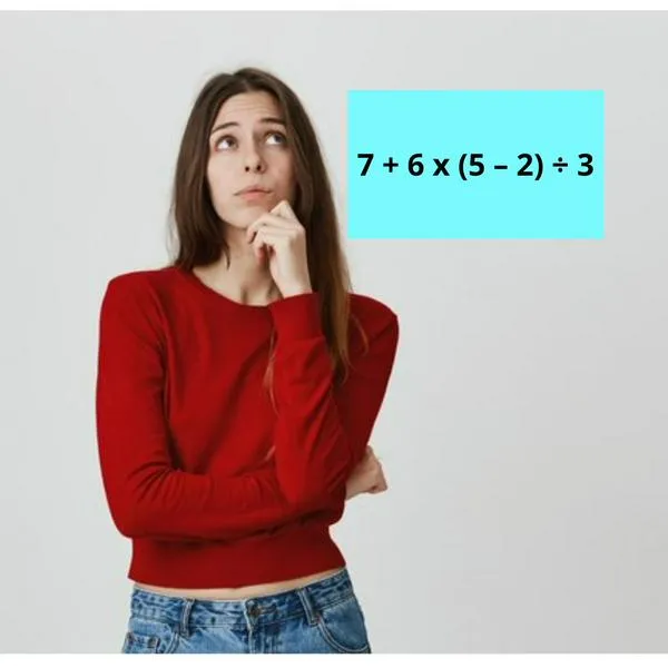 ¿Cuánto es 7 +6 x (5 – 2) ÷ 3? Reto solo para los ágiles, pocos logran resultado