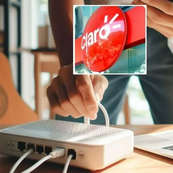 Foto de módem y Claro, en nota de cómo deben responder Claro y otros operadores cuando se cae Internet en Colombia