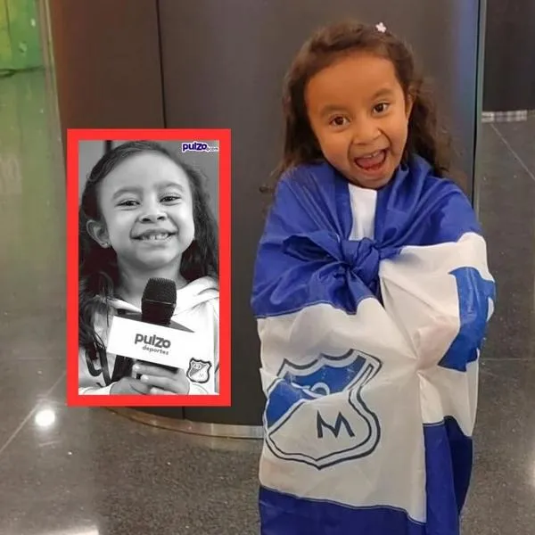 Salomé, hincha de Millonarios, cumplió su sueño de conocer a Falcao en el estadio El Campín, en Bogotá. La menor espera un trasplante de riñón. 