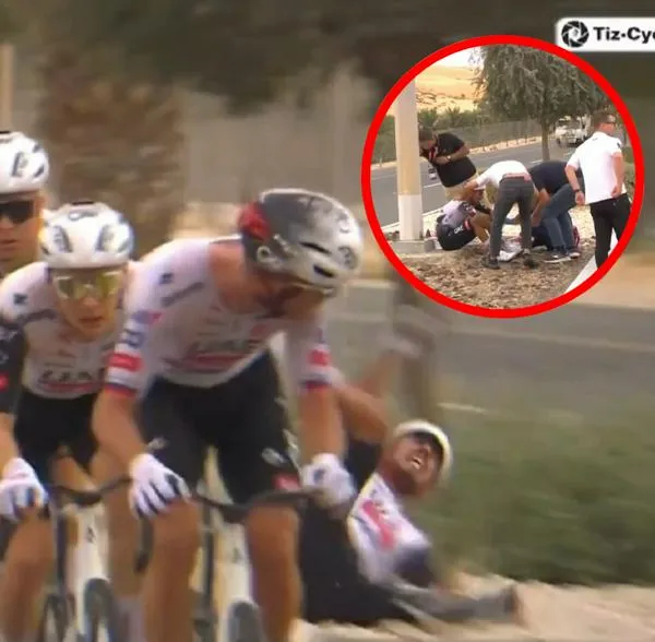 Juan Sebastián Molano, a propósito de la caída que sufrió en el UAE Tour: video y cóm está