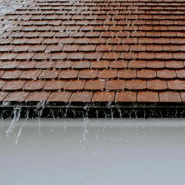 Foto de lluvia en tejado, en nota sobre cómo tapar las goteras en techo de tejas sin tener que buscar ayuda de expertos