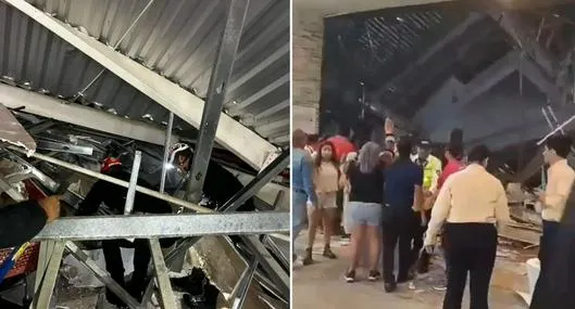 Video impactante del momento en que colapsó techo de centro comercial en Perú: van cuatro fallecidos