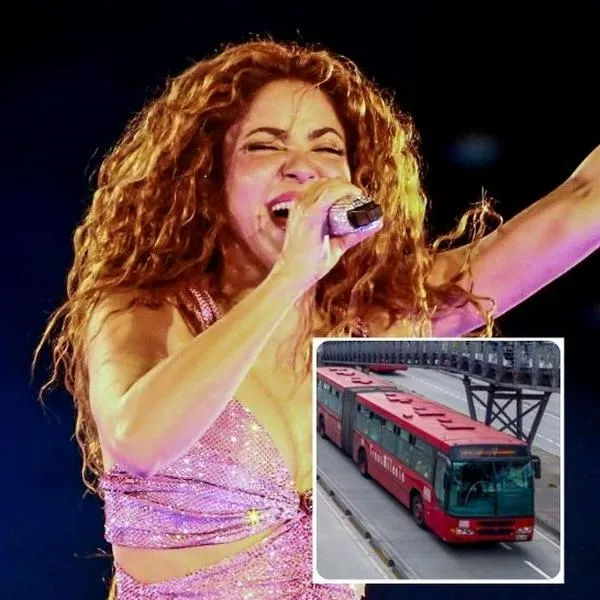 Fotos de Shakira y Transmilenio,en nota de Shakira en Bogotá 2025 y qué rutas de Transmilenio están al final del concierto