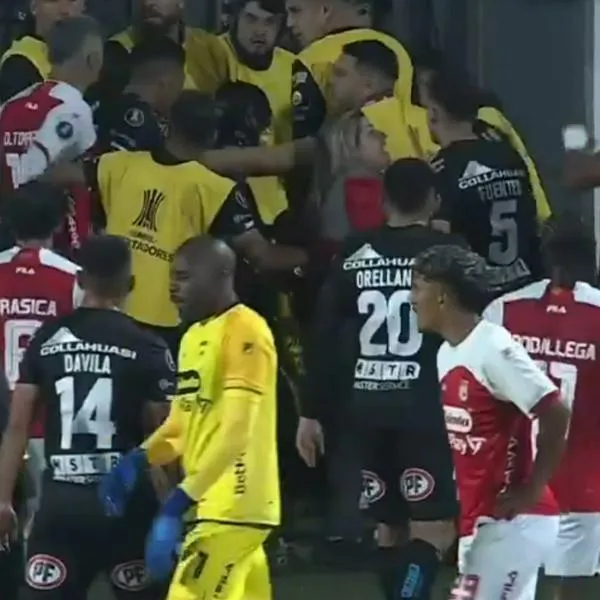 Pelea en Santa Fe-Iquique, Copa Libertadores: balonazo a jugador desató; video