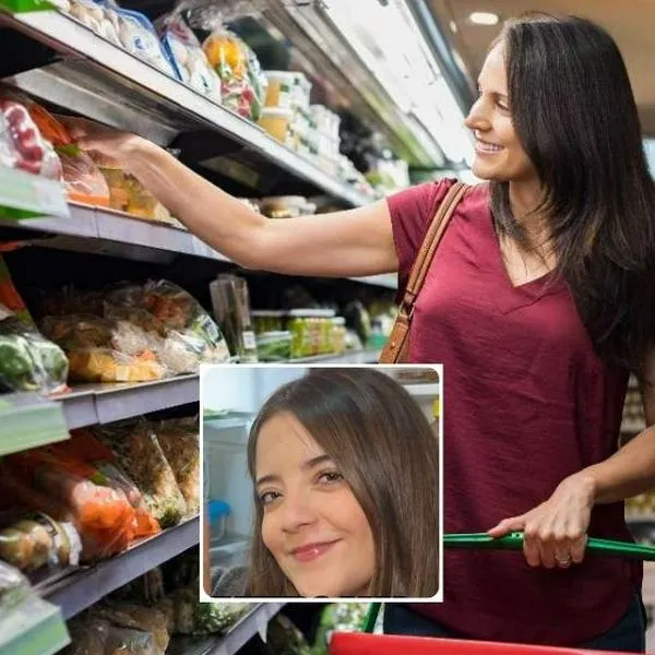 Fotos de mercado e ingeniera de alimentos, en nota de cómo leer la fecha de vencimiento de un alimento, según experta que soltó aviso