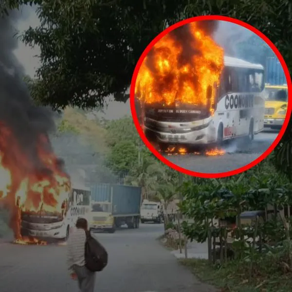Eln incendió bus en Antioquia.