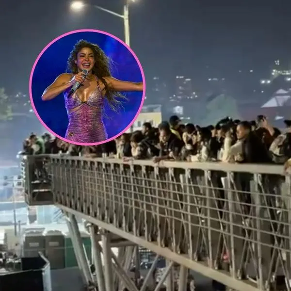 Así se ven las afueras en el concierto de El Campín en Bogotá. Hay multitudes en puente