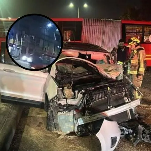 Video del momento exacto en que Transmilenio y carro chocan en calle 80, Bogotá