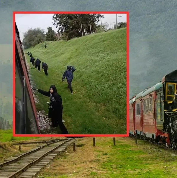 Tren de la Sabana atacado por encapuchados en Bogotá.