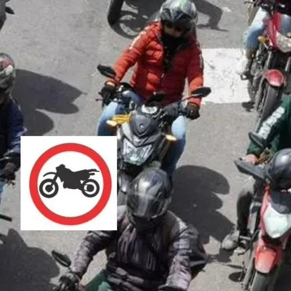 Foto de motos y señal, en nota de qué significa señal con círculo blanco y rojo con moto.