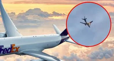 Avión en llamas en Nueva Jersey.