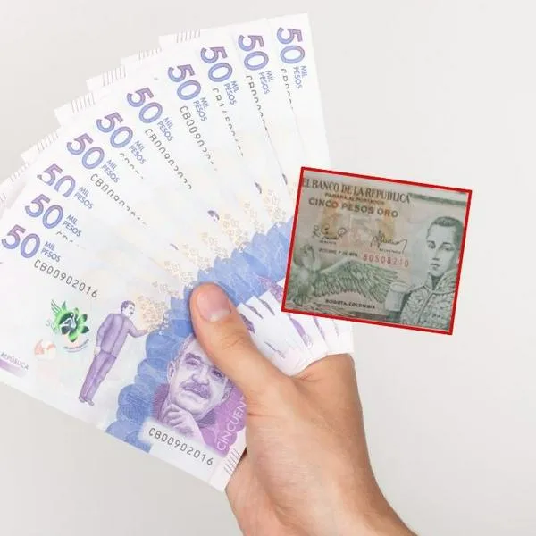 Billete de 5 pesos oro de Colombia por el que pagarían hasta 850.000 pesos
