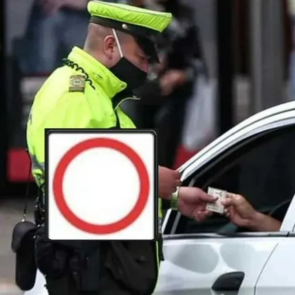 Foto de tránsito y señal, en nota de qué significa señal del círculo rojo y blanco en tránsito: multa si se la salta