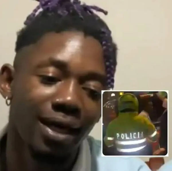 Foto de jóvenes afrodescendientes y Policía, en nota de racismo en Bogotá, según denuncia en video con caso de policías contra artistas